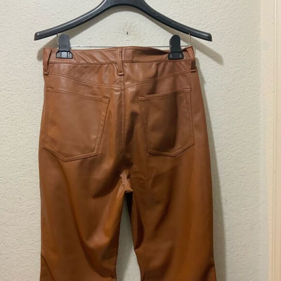 Rag & Bone Casey Cropped Faux Leather Bootcut Trousers NWT - Picture 7 of 13